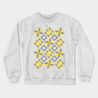 Yellow and gray moroccan tiles Crewneck Sweatshirt